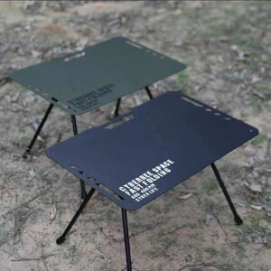 戶外露營鋁合金輕量化戰術桌折疊桌子便攜式置物架黑化風餐桌野餐