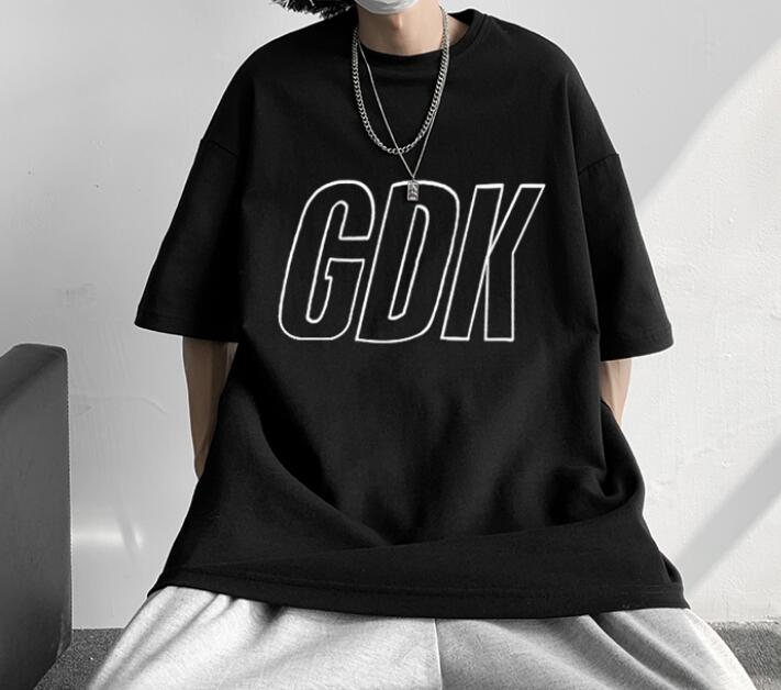 FINDSENSE X 韓潮 男士 街頭時尚 大尺碼 寬鬆 GDK字母印花 短袖T恤