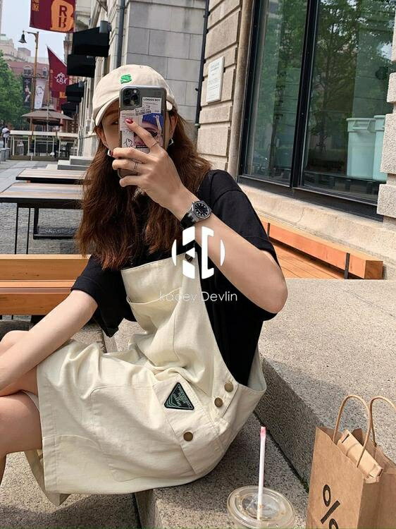 竹節棉寬鬆背帶短褲女夏韓版薄款顯瘦減齡連體闊腿短褲【聚物優品】