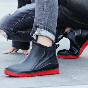 韓國男雨鞋時尚套鞋外穿防滑加厚低幫雨靴加絨保暖水靴冬季膠鞋潮