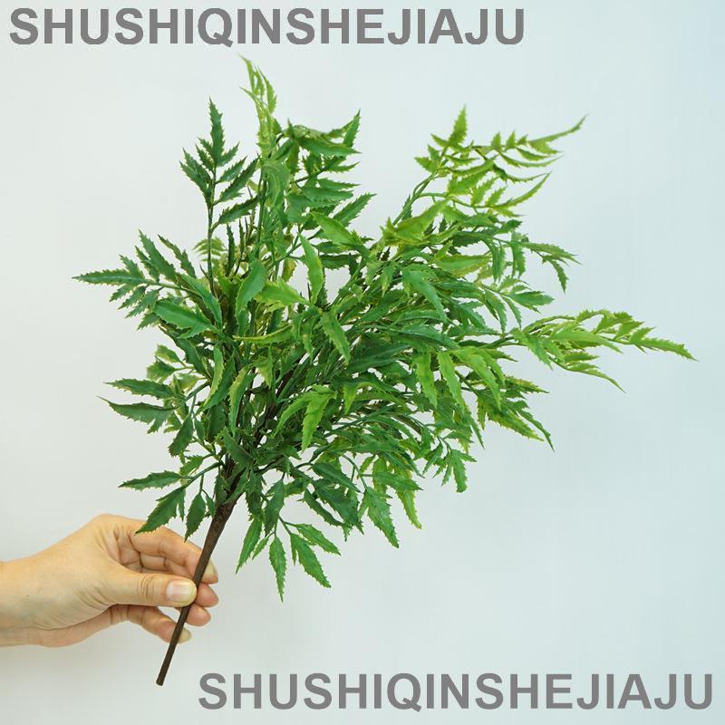 滿280元出貨 仿真花 假花 可開發票 自然模擬綠植手感葉子楓火葉蕨類植物墻配草客廳餐桌裝飾插花擺件