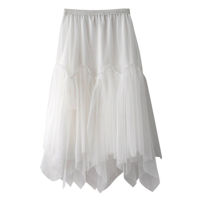 現貨+預購 紗裙中長裙-高腰不規則修身蓬蓬裙女裙子6色73xg26【獨家進口】【米蘭精品】