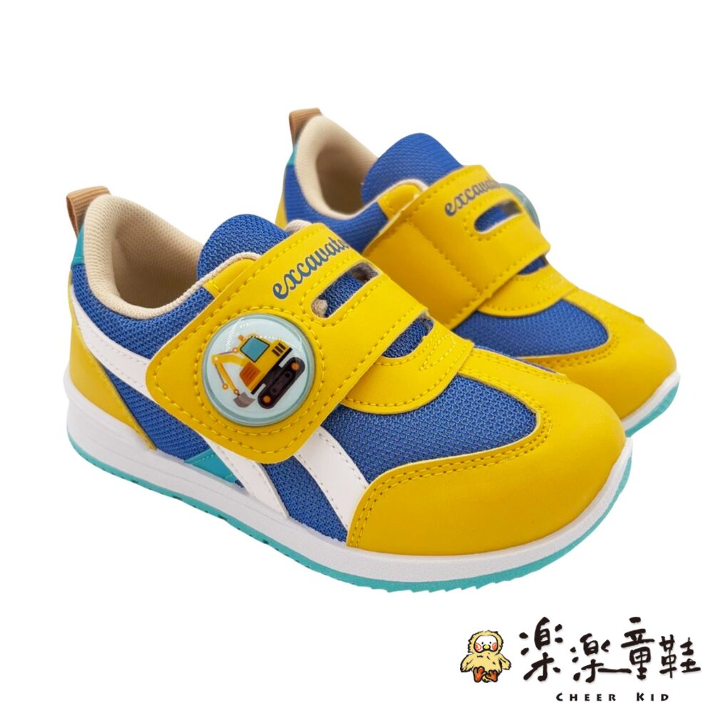 台灣製工程車車電燈運動鞋 - 電燈鞋 車車 工程車 童鞋 魔鬼氈鞋 挖土車 休閒鞋 電燈休閒鞋 中大童 男童鞋 嬰幼童鞋 MIT 燈鞋 卡通童鞋 電燈運動鞋 MIT童鞋 運動鞋 布鞋 台灣製童鞋