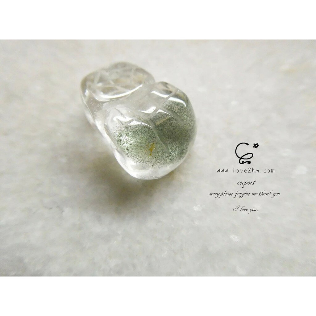 異象水晶 綠幽靈豼貅 6884/綠幽靈/水晶飾品/ [晶晶工坊-love2hm]
