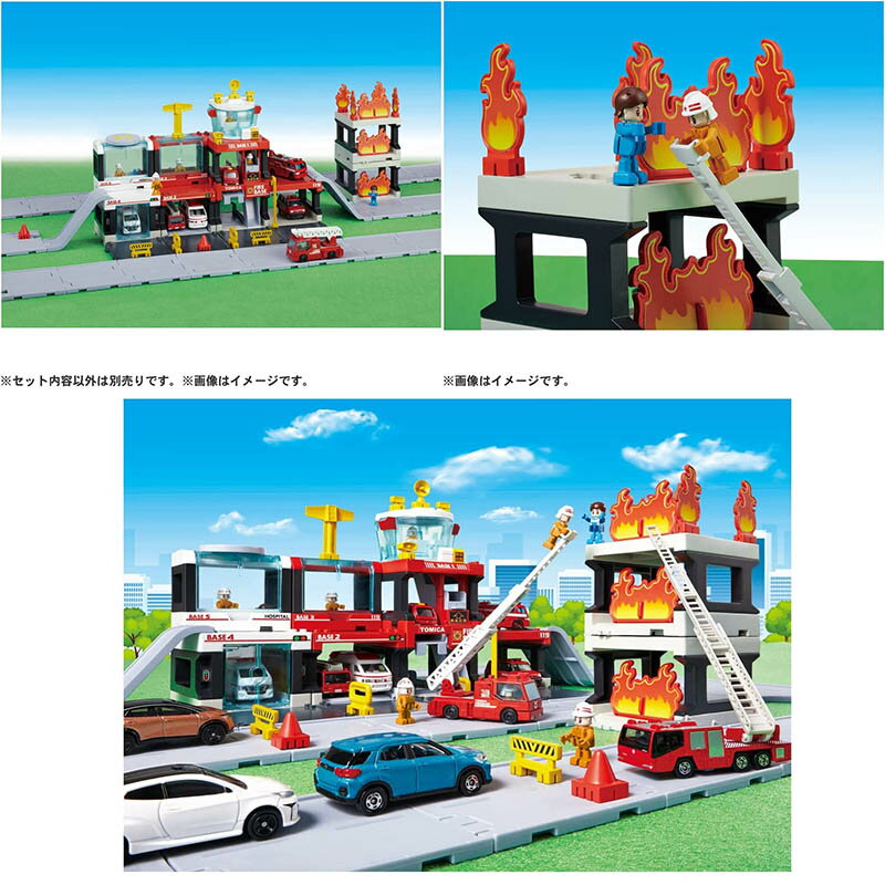 【Fun心玩】TW20968 正版 新城鎮 消防基地 (內附消防車*1) TOMICA 消防車 多美小汽車 場景 模型 5