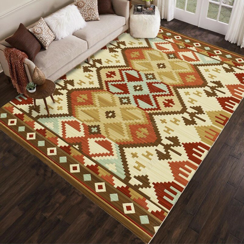 波西米亞地毯客廳臥室沙發茶幾墊美式復古摩洛哥北歐民族風大面積
