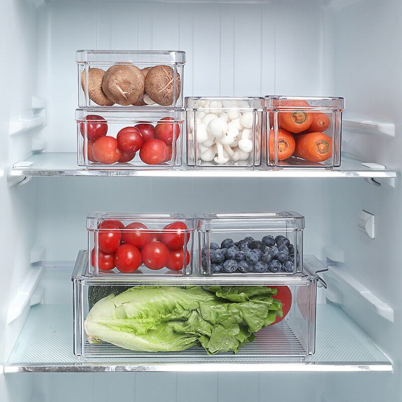 掀蓋保鮮盒 新款食冷凍冰箱收納盒 塑料透明冰箱收納盒