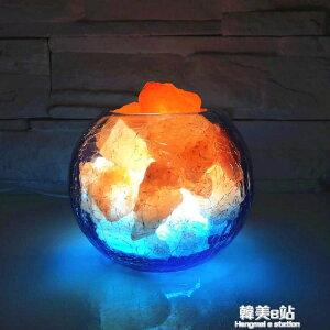 冰與火鹽燈天然喜馬拉雅礦創意可調光小夜燈臥室床頭裝飾睡眠燈【摩可美家】
