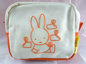 【震撼精品百貨】Miffy 米菲兔米飛兔 寬型帆布化妝包 橘&藍&綠 震撼日式精品百貨