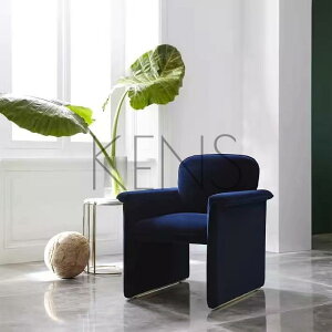 沙發 沙發椅 意式極簡陽臺小沙發創意單人休閑深藍色網紅北歐設計師異形扶手椅