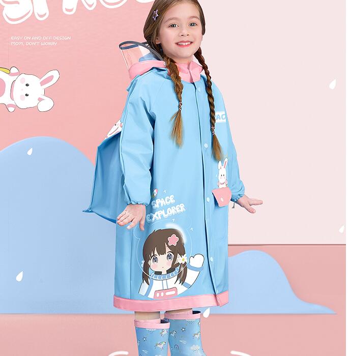 兒童雨衣女童女孩小學生寶寶上學衣2021新款帶書包全身防雨披 全館免運