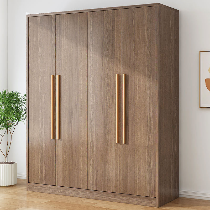 衣櫃實木質對開門簡約北歐風家用臥室經濟型衣櫥成人簡易板式衣櫃