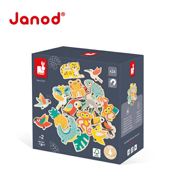 【法國Janod】雨林大冒險-動物遊戲磁貼 / 磁鐵 / 想像力