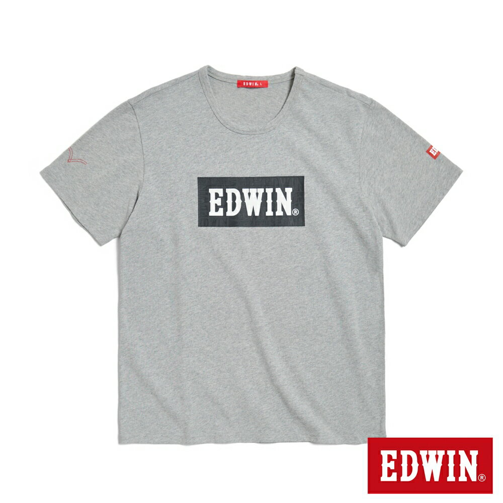 EDWIN 人氣復刻款 經典大LOGO短袖T恤-男款 麻灰色