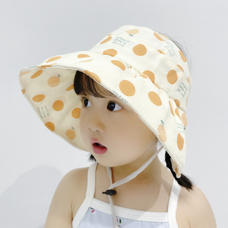 寶寶帽子女童可愛夏季大檐太陽帽空頂防曬帽百搭兒童薄款遮陽帽夏