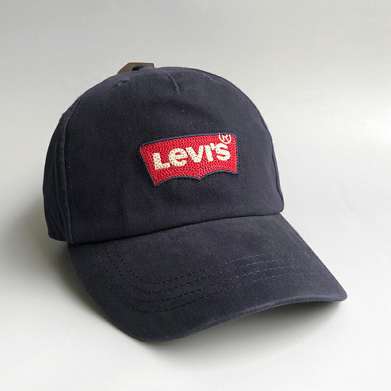 美國百分百【全新真品】LEVIS 帽子 配件 棒球帽 遮陽帽 鴨舌帽 老帽 經典 logo 男女同款 深藍 AW35