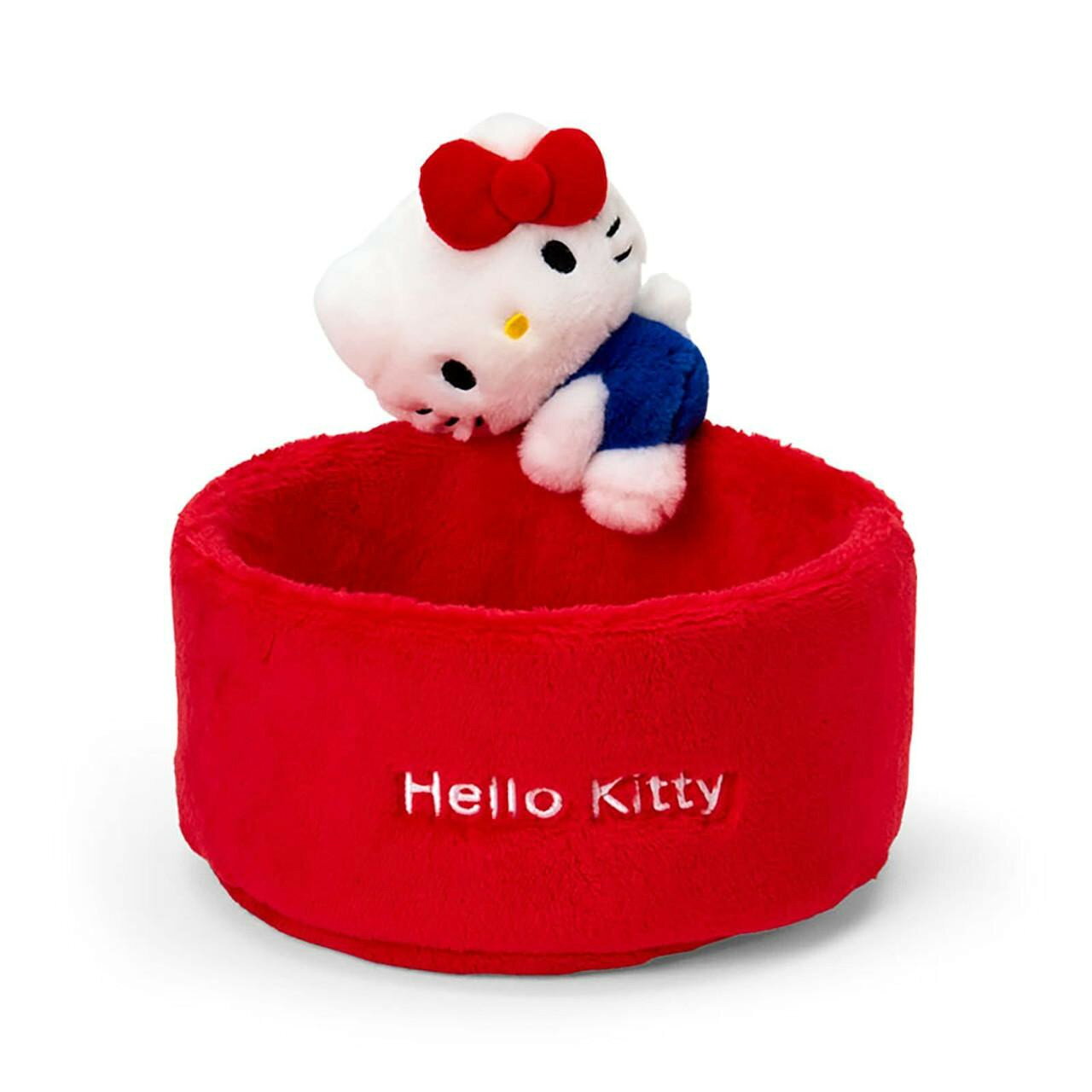 【震撼精品百貨】Hello Kitty 凱蒂貓~日本SANRIO三麗鷗 KITTY絨毛造型收納盒-圓形趴姿款*31516