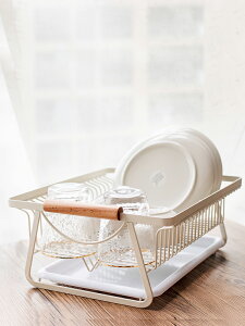 日式鐵藝盤碗架瀝水架家用廚房餐具水杯收納籃置物架北歐風放碗架