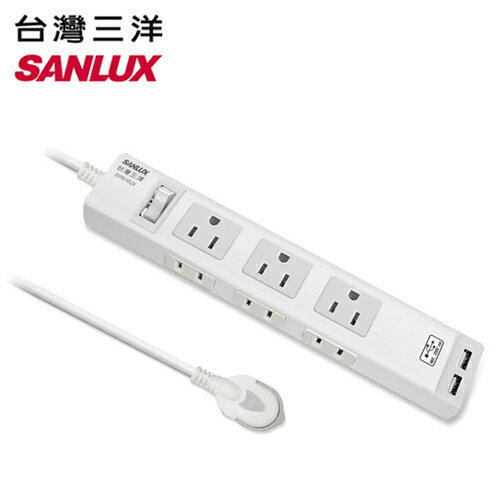 <br/><br/>  SANLUX 三洋 6座1切USB轉接延長電源線【三井3C】<br/><br/>