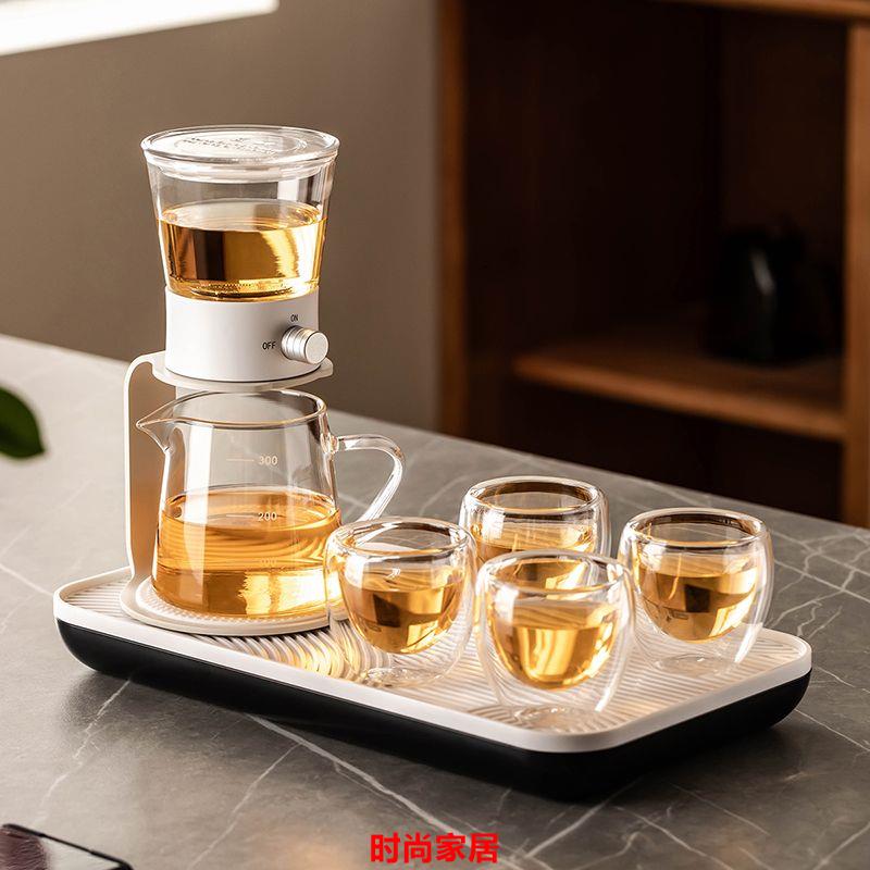 免運 公司貨 茶壺 玻璃自動茶具套裝家用耐熱功夫沏茶壺茶杯辦公室小型泡茶沖茶神器特惠/快速出貨QQ0827