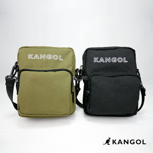 KANGOL 袋鼠 輕量小包 兩種背帶 兩用包 側背包 斜背包 隨身小包 6055380320 (黑/綠)