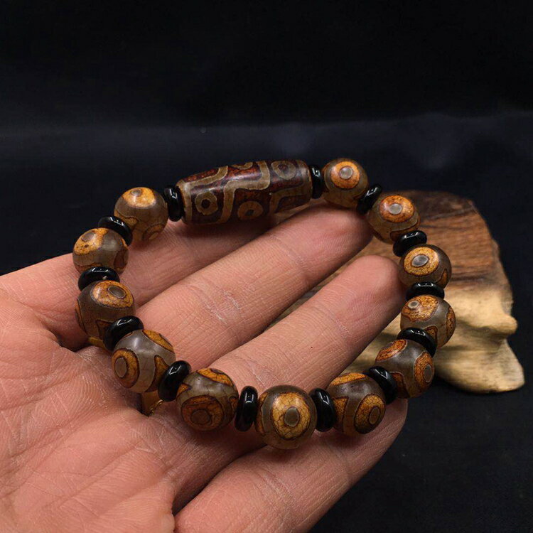 保真藏傳瑪瑙天珠三眼九眼真品天珠女士佩戴天珠手串特價1入| 銀聯網