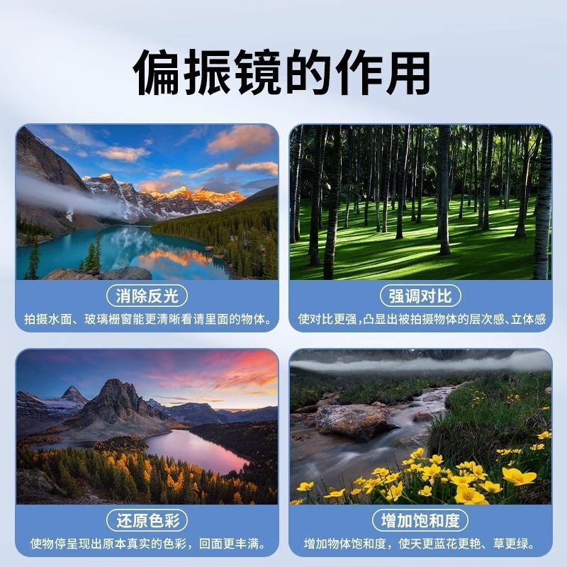 【52mm】手機攝影偏振鏡鏡頭濾鏡帶夾子CPL偏光鏡消除反光高畫質濾【Snowbelle優選】