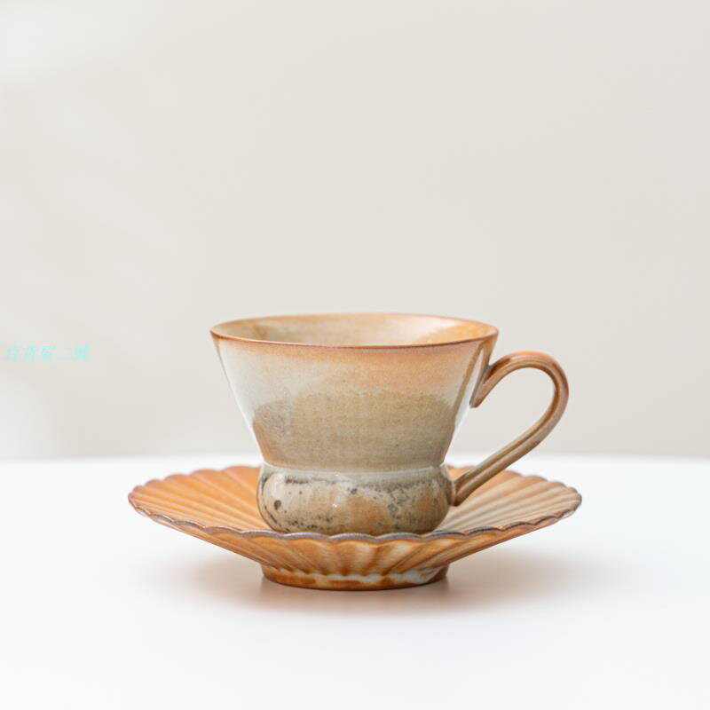 志野燒柴燒粗陶咖啡杯葫蘆杯水杯陶瓷高顏值陶瓷杯茶咖杯下午茶杯