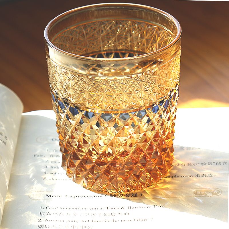 免運 可開票 杯子 馬克杯 咖啡杯 威士忌杯 玻璃杯 酒杯 日式江戶切子手工雕刻高顏值輕奢威士忌洋酒杯創意復古玻璃網紅X