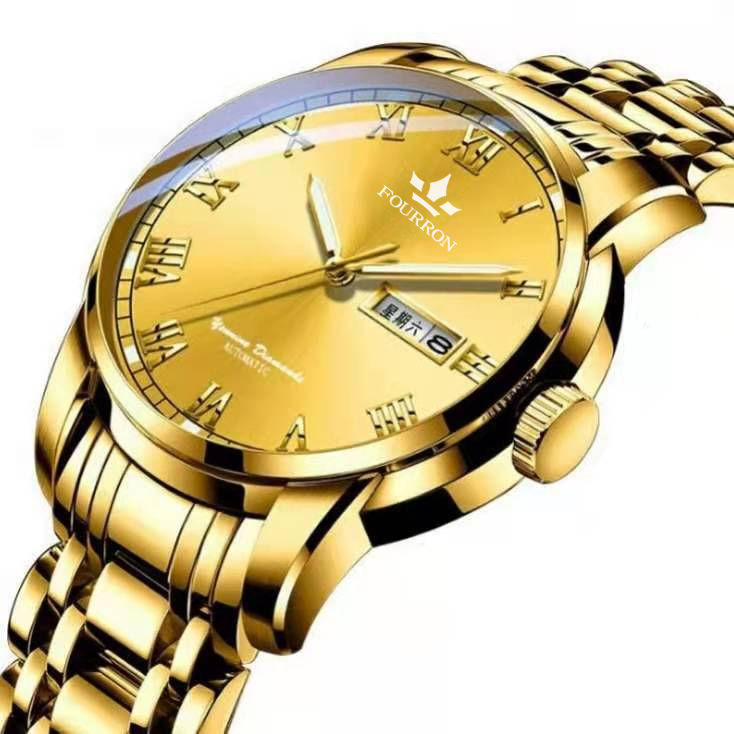 手錶 男錶 男士手錶 瑞士2023新款手錶男士全自動機械錶防水精鋼帶雙日歷男錶夜光『KLG1672』