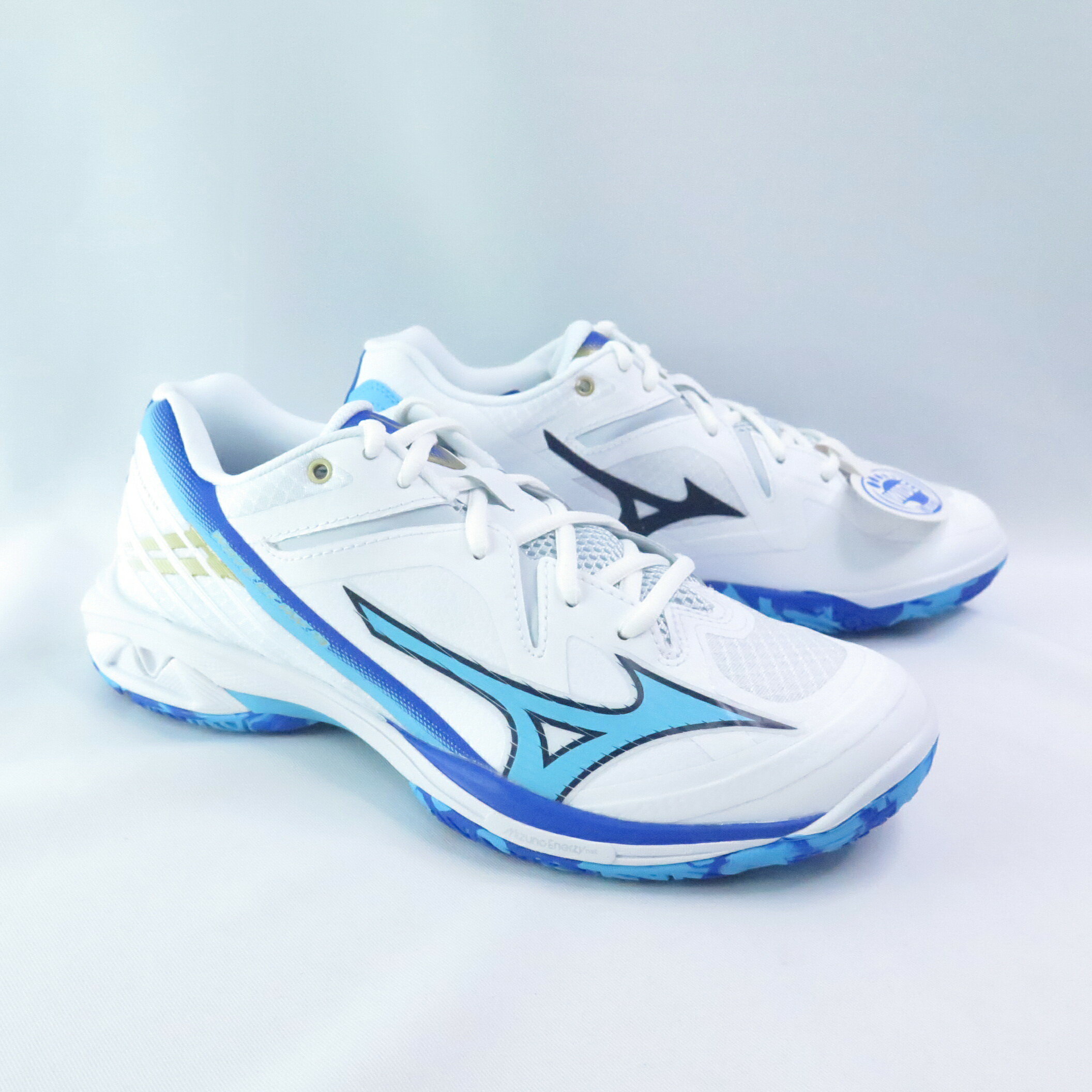 MIZUNO 71GA244302 WAVE CLAW 3 男女 羽球鞋 3E寬楦 白x藍【iSport愛運動】
