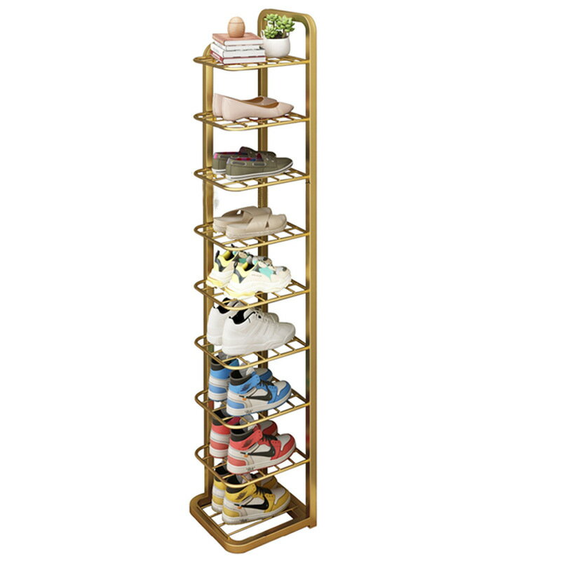 優樂悅~鐵藝簡易鞋架多層省空間鞋子收納架輕奢家用入門小型夾縫鞋柜批發 鞋櫃 玄關 收納盒 0