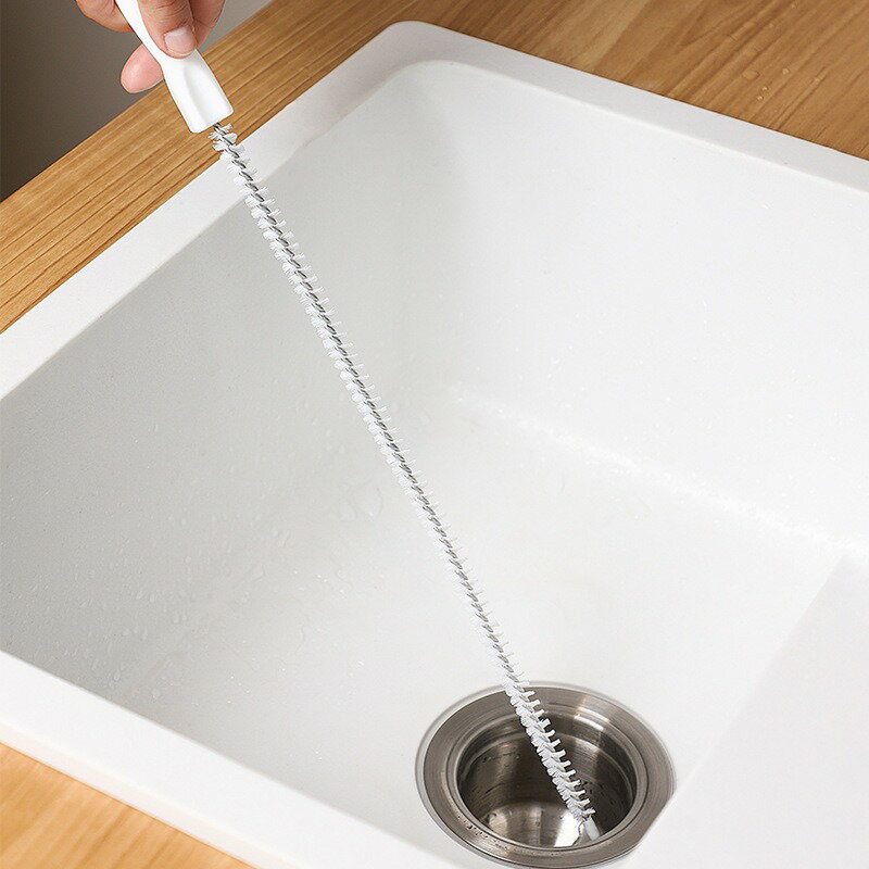 [Hare.D]45cm/60cm可彎曲管道疏通器 管道螺旋刷 毛髮清理器 水槽疏通刷 清潔毛刷清潔刷排水孔疏通器通管條