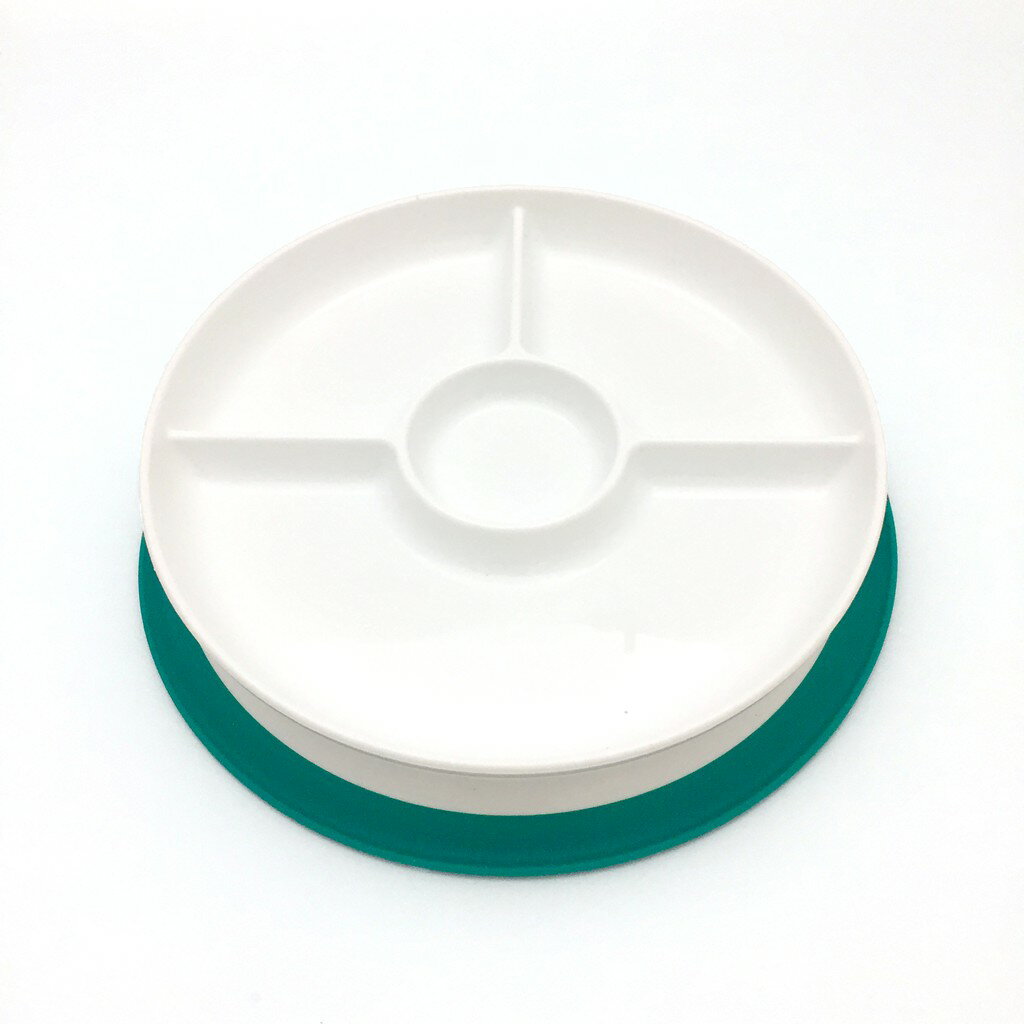 OXO tot 好吸力分隔餐盤-靚藍綠