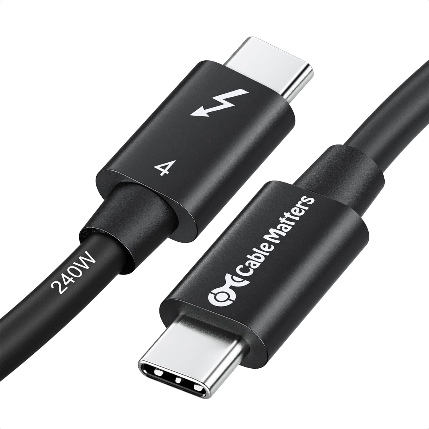 [4美國直購] Cable Matters 107032-1M 被動式 Passive Thunderbolt 4 Cable 240W 充電線 Intel認證 兼容 USB 4 / Thunderbolt 3