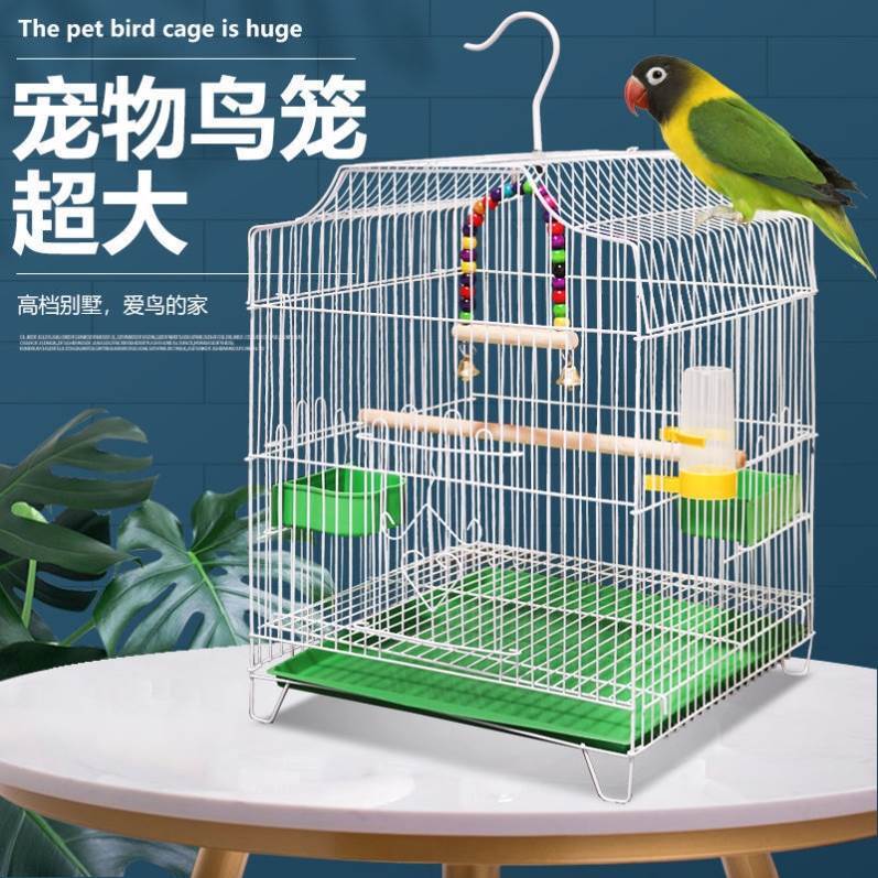 寵物龍子 玄鳳虎皮鸚鵡籠子珍珠豪華中小型圓形觀賞鳥籠大號金屬牡丹別墅籠/鳥籠/籠子/養殖籠