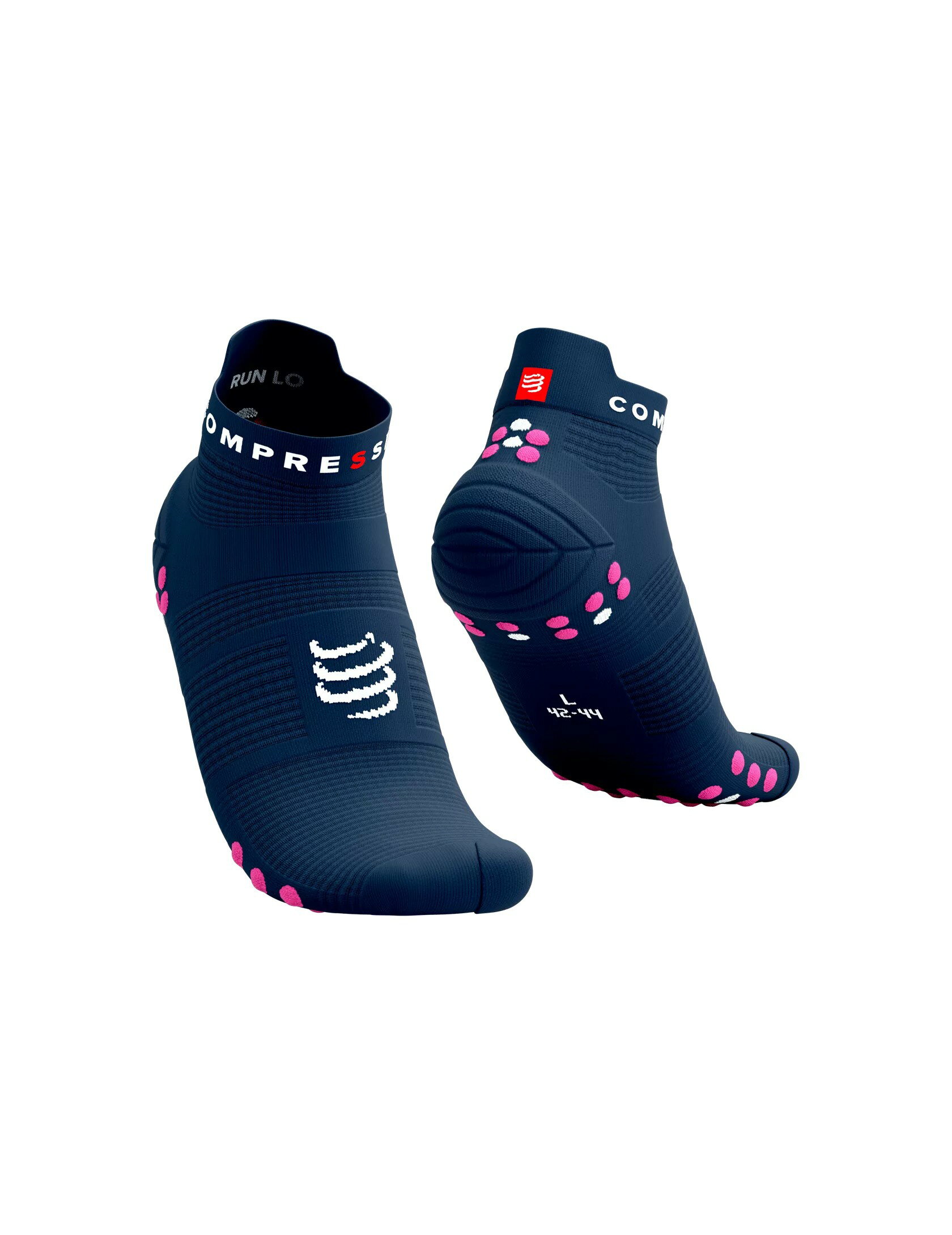《Compressport 瑞士》PRO RACING SOCKS V4.0 Ultralight Run Low- V4 跑步踝襪 靛藍粉
