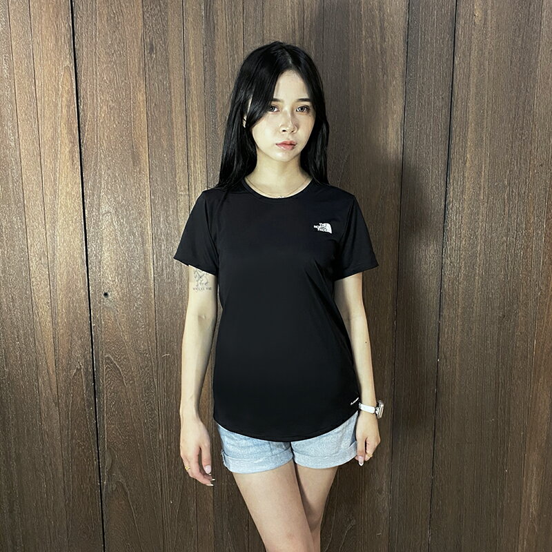 美國百分百【全新真品】The North Face 短袖上衣 棉質 女款 TNF T恤 logo 短T 黑色 CS24