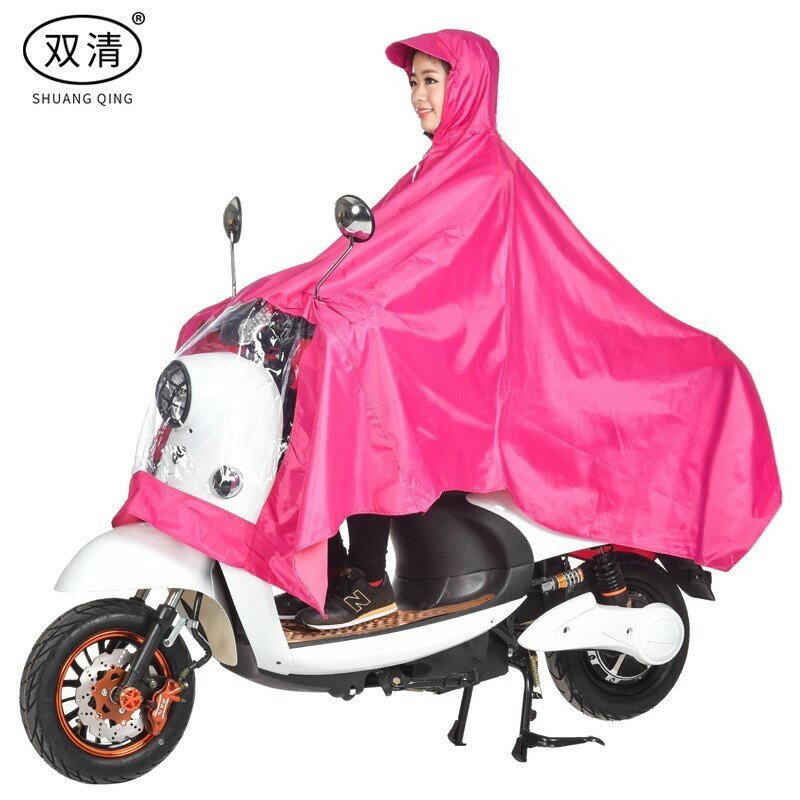 電動車踏板摩托車雨衣成人單人雙人騎行加大加厚雨披男裝女士水衣1入
