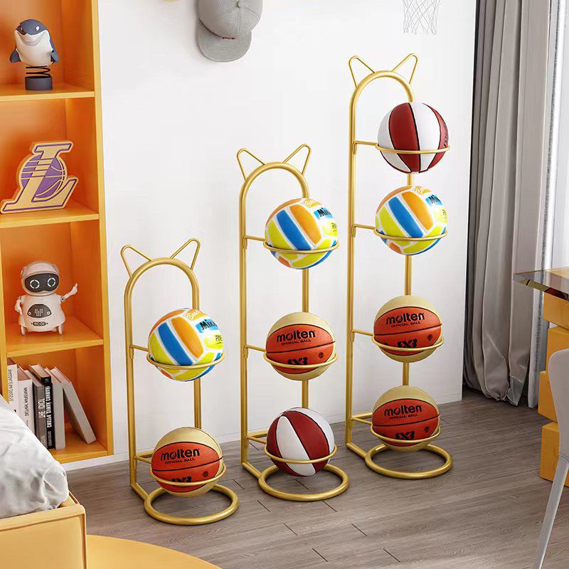 【免運】開發票 美雅閣| 簡易家用室內兒童籃球收納架球類擺放置物架簡約足球架放球收納筐