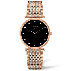 LONGINES 浪琴錶 L47661577 嘉嵐石英超薄優雅腕錶/黑面36mm