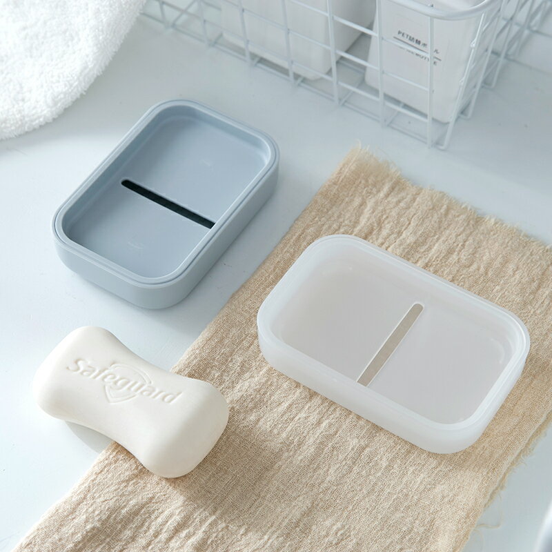 淘百貨 ● 創意肥皂盒帶蓋香皂盒簡約雙層瀝水皂盒衛生間洗衣皂盒便攜式皂托