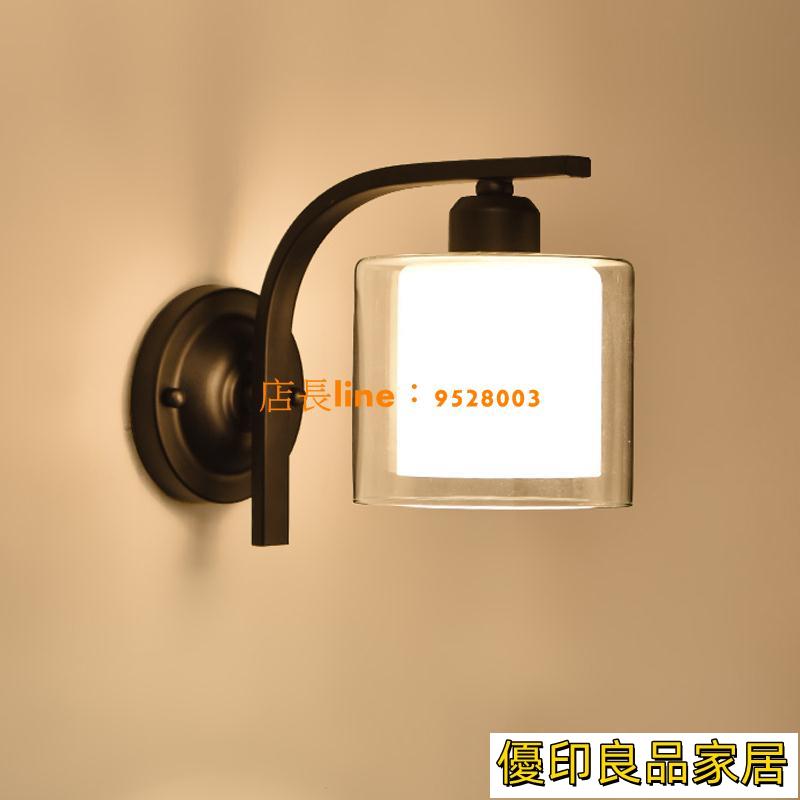 免運開立發票 戶外燈 燈具 壁燈 美式壁燈復古LED墻壁燈臥室走廊玄關過道燈具0327