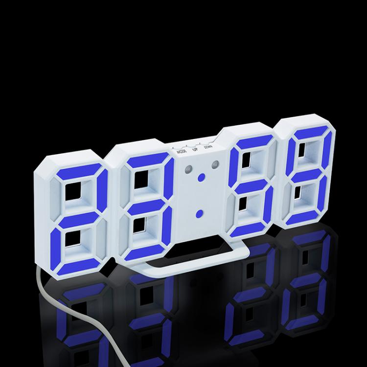 新款夜光插電電子鐘臺式數碼立體鬧鐘時鐘座鐘客廳臥室數字鐘表 2