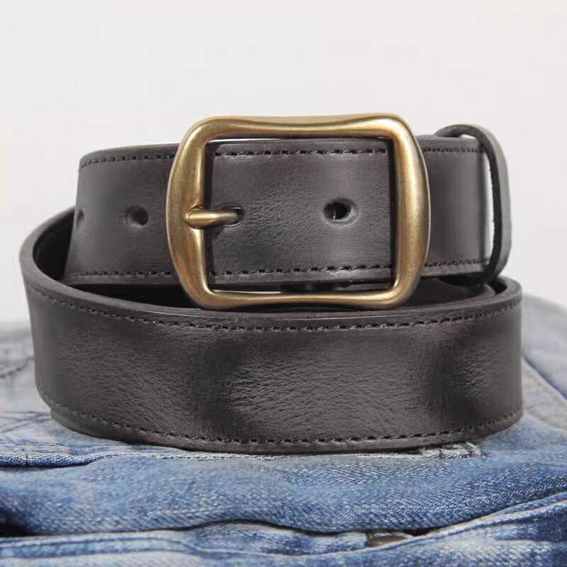 現貨+預購 100%真皮皮帶男牛皮腰帶商務皮帶手工皮帶休閒男襯衫牛仔西裝褲-美式復古3色74jq32【獨家進口】【米蘭精品】