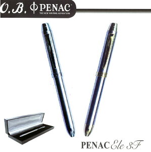 O.B. PENAC Ele 3F三合一多功能筆(0.7mm原字筆藍、紅 + 0.5mm自動鉛筆) (鋼銀 / 1支) OB#TF1601-SS