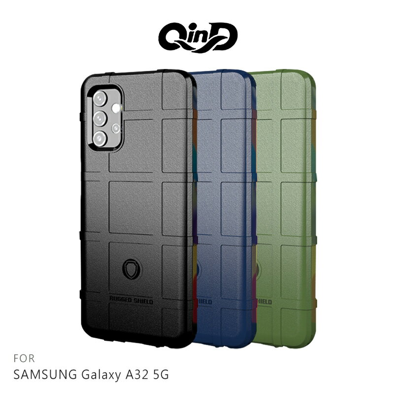 強尼拍賣~QinD SAMSUNG Galaxy A32 5G 戰術護盾保護套 TPU 手機殼 鏡頭加高