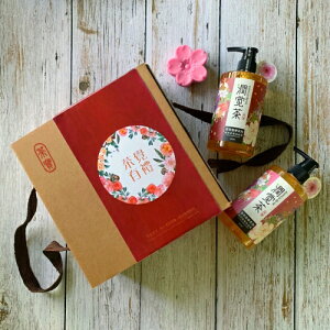 【茶寶 潤覺茶】客家風華桃花禮盒3件組(洗髮+沐浴+桃花皂）-波比元氣