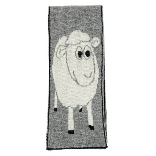 可愛羊【灰】紐西蘭美麗諾純羊毛圍巾