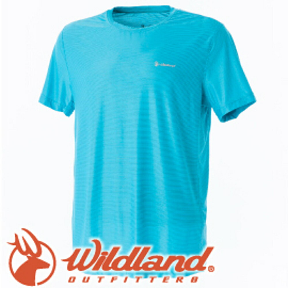 【Wildland 荒野 男款 銀纖維排汗抗菌上衣《水藍》】0A51632/春夏款/排汗衣/短袖